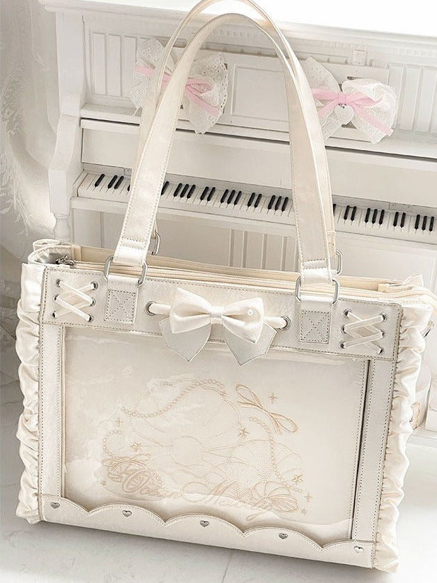 BJD Doll Bag with Bow and Lace-Up Details - Salt Tea