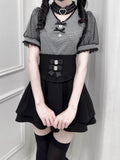 Decoration Choker Design Houndstooth Black Bowknot and Rhinestone