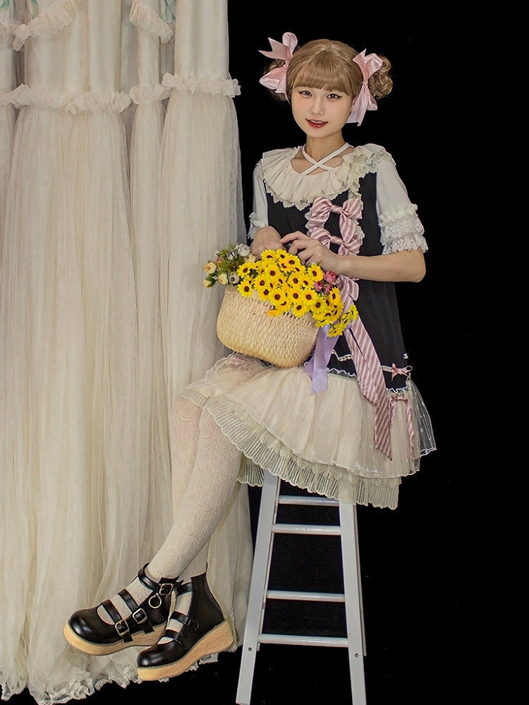 Straps Toe with Polished cm Ankle Sole Round Platform Black Buckle Vintage 3 Wedge Boots 3–5