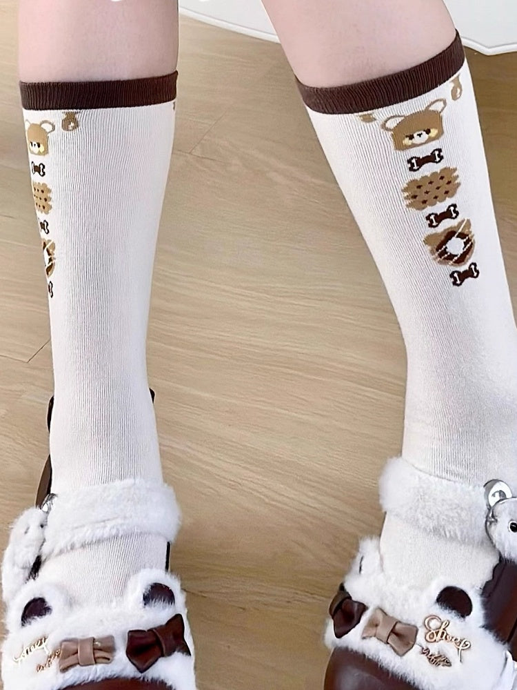 Braunbär Kalb Kekse Lolita Muster Socken und
