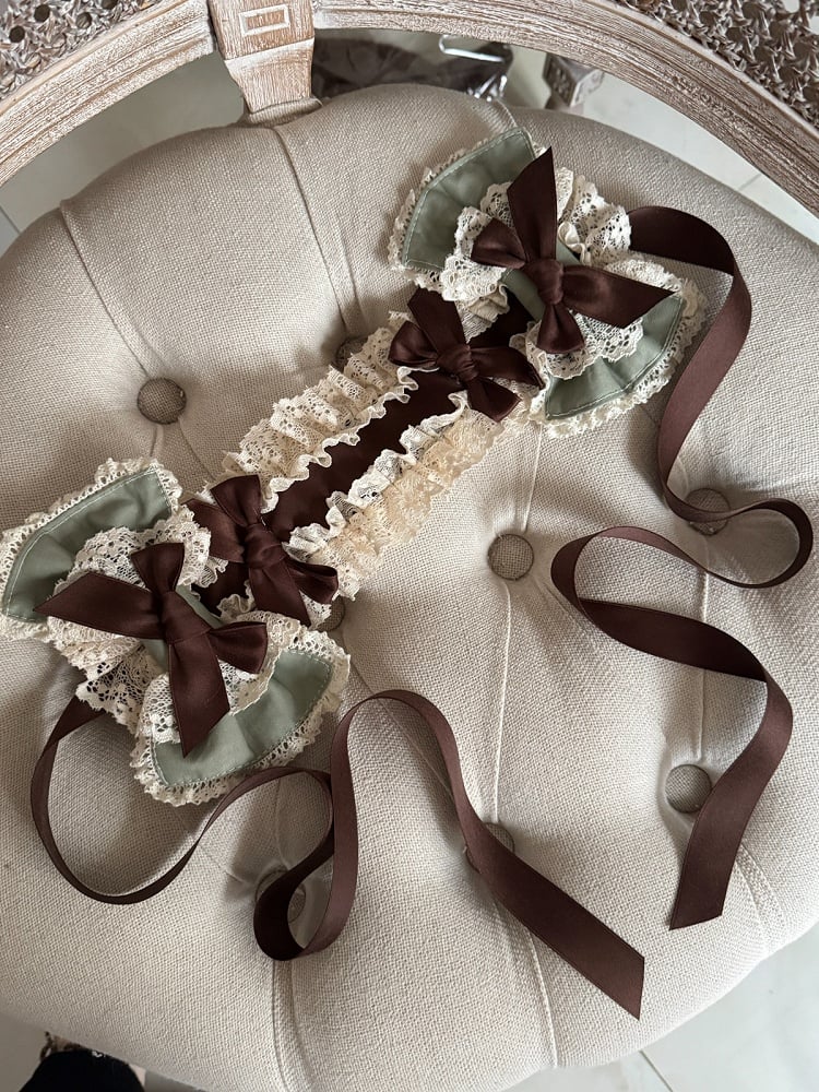 Lace-Trimmed Sweet Bow Lolita Hairband - MAID Lolita Headpieces
