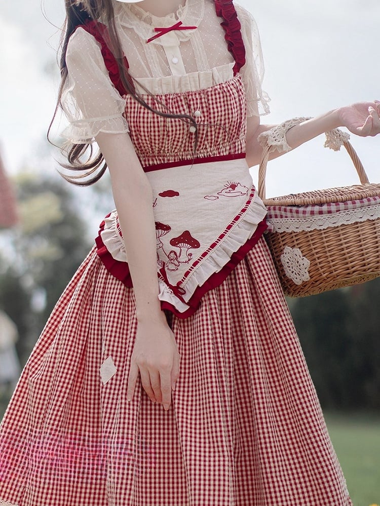 Pleating Puff Details with Blouse Sleeves Beige See-through