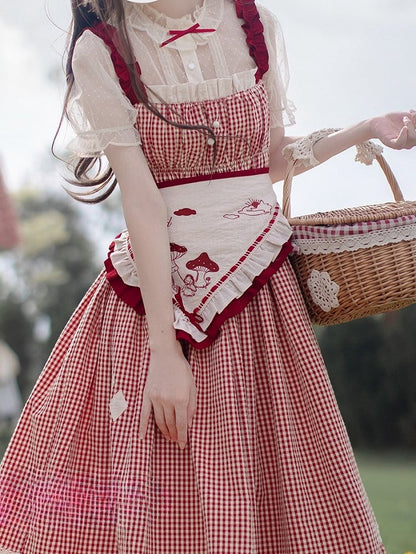 Pleating Puff Details with Blouse Sleeves Beige See-through