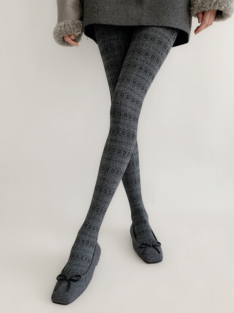Snowflake Pattern Warm Tights Wave Christmas