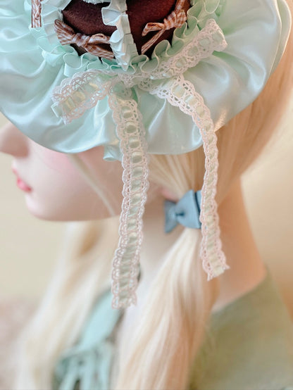 Lolita Sweet Cake Mint Hat Cherry Mini Chocolate Green