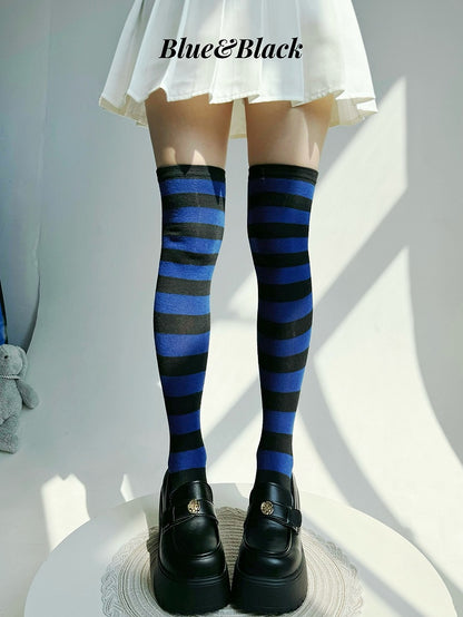 ストライプ柄ロリータオーバーニーストッキング