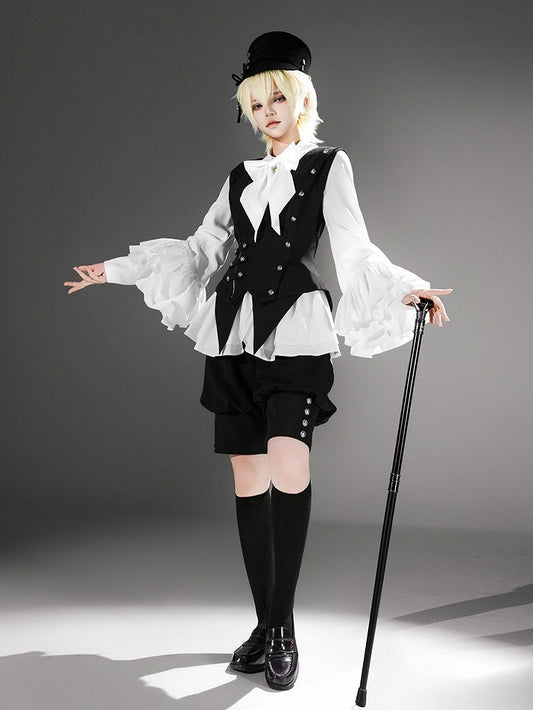 Black Ouji Lolita High Waist Knickerbockers Shorts - Princess Chronicles