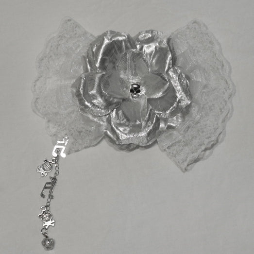 Floral 2 Options Hairclip Silver Design