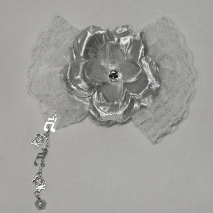 Floral 2 Options Hairclip Silver Design