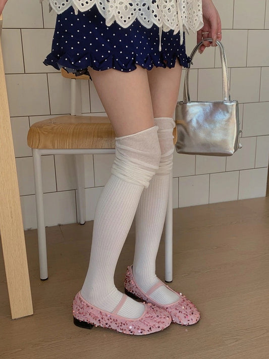 Ruched Ribbed (Sweet Versatile Style) Stockings