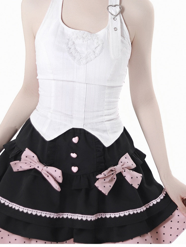 Abnehmbare Cups Weiß Neckholder Gepolstertes Hals Top mit