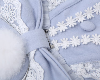 Set Overlay Purple Castle Print Trim Moon Cape Snow with Skirt Plush Light Lace Dress Lolita Jumper