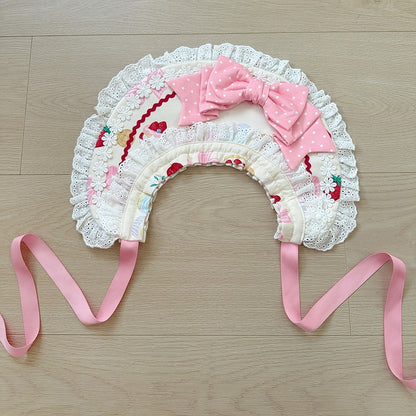 Süße Motorhaube Weiß Lolita Pink Cremegelb /