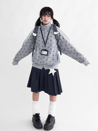 Grey - Jacket Print Star Y2K