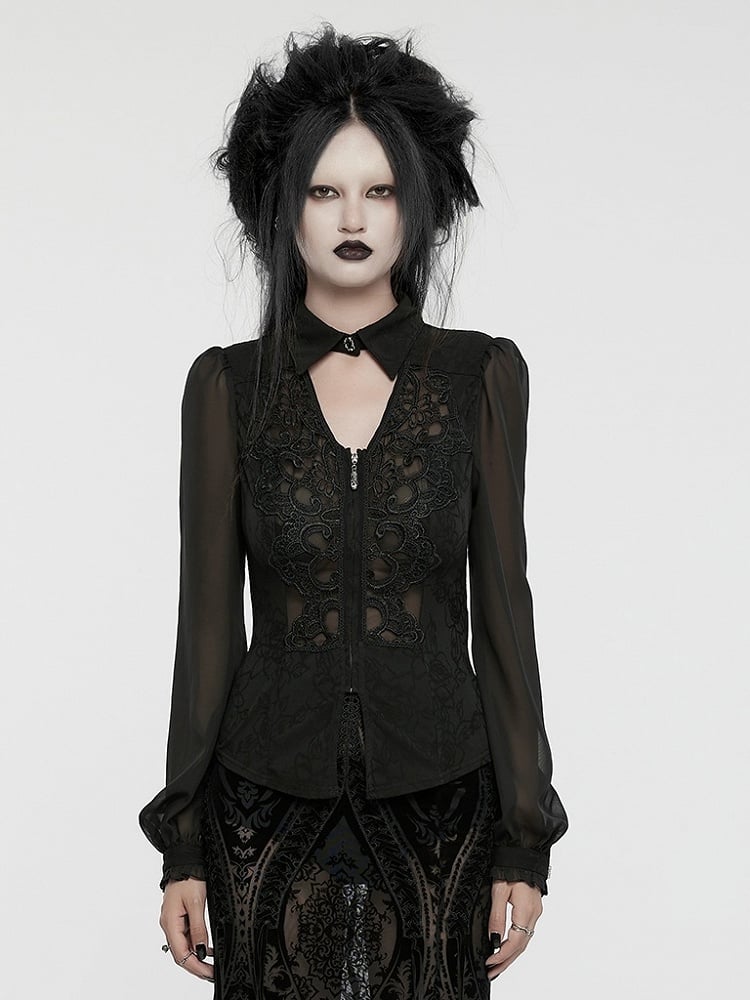 Out Hollow Black Shirt
