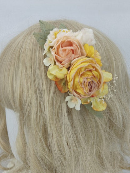 Hairclip Color Details Handmade 7 Flower Options