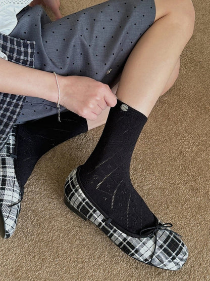 Diamond Pattern Socks - Elegant Daily Lolita Hosiery