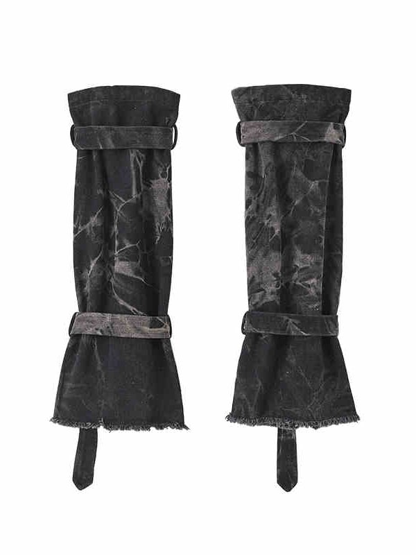 Jambières en denim à boucles noires et grises