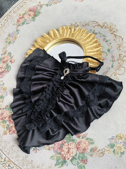 Weiß / Schwarzer Jabot