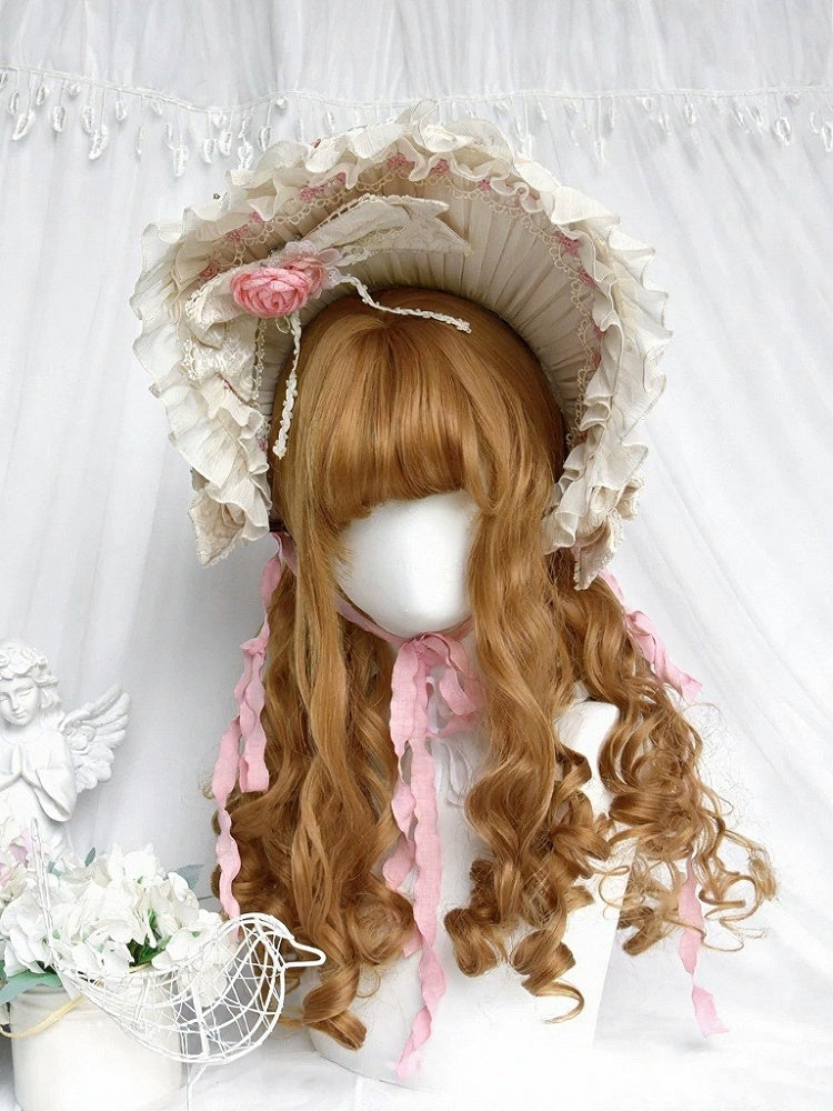 Brown 50cm Long Curly Lolita Wig with Full Bangs - Sinwavy