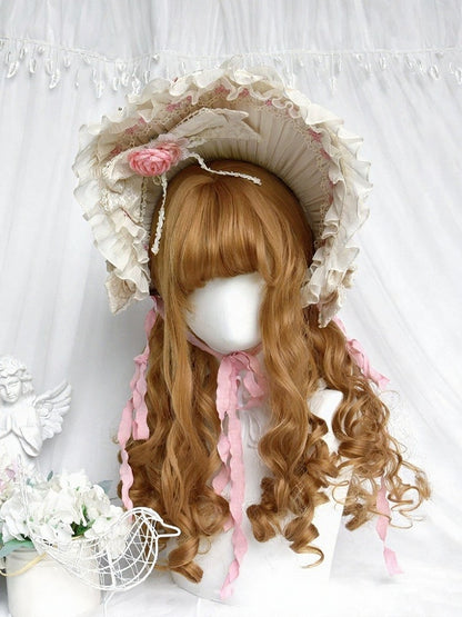 Brown 50cm Long Curly Lolita Wig with Full Bangs - Sinwavy