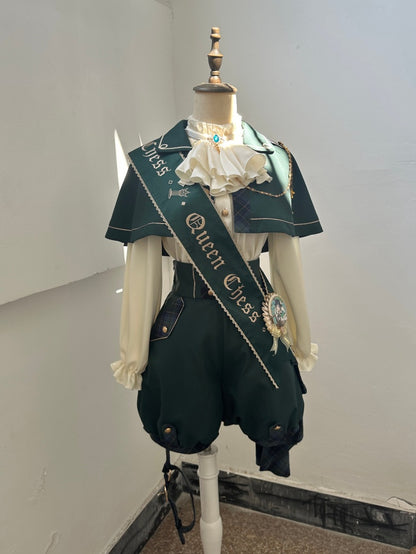 Off White Ouji Lolita Jabot-Kragen Rüschenausschnitt Langarmhemd