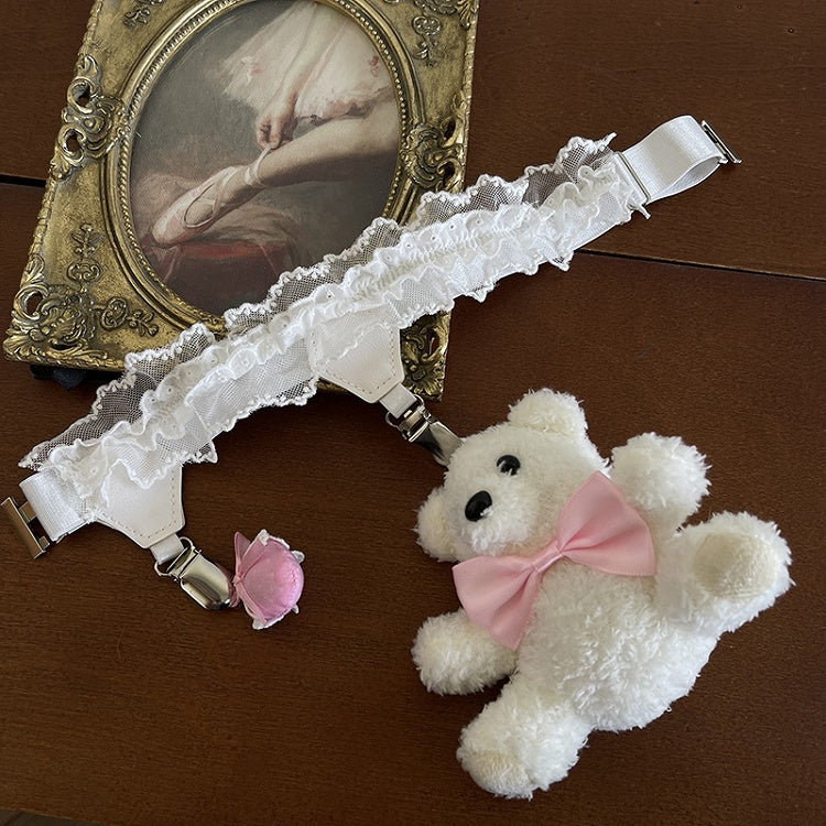 White Decoration Leg Garter Bear with