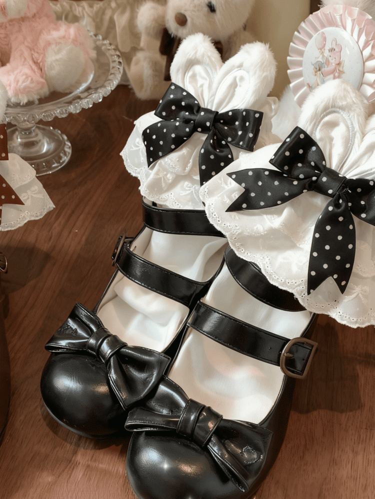 Bowknot Ruffle Color Cuffs Polka-dot 6 Socks Design Ears Bunny Options