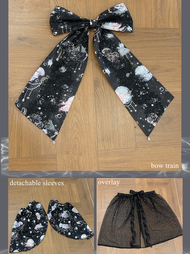 Black Marine Print Halter Neck High Waist Sweet Lolita Jumper Skirt - Meng Fu Zi