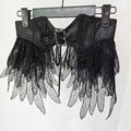 Corset Belt Gothic Lolita Feather Black