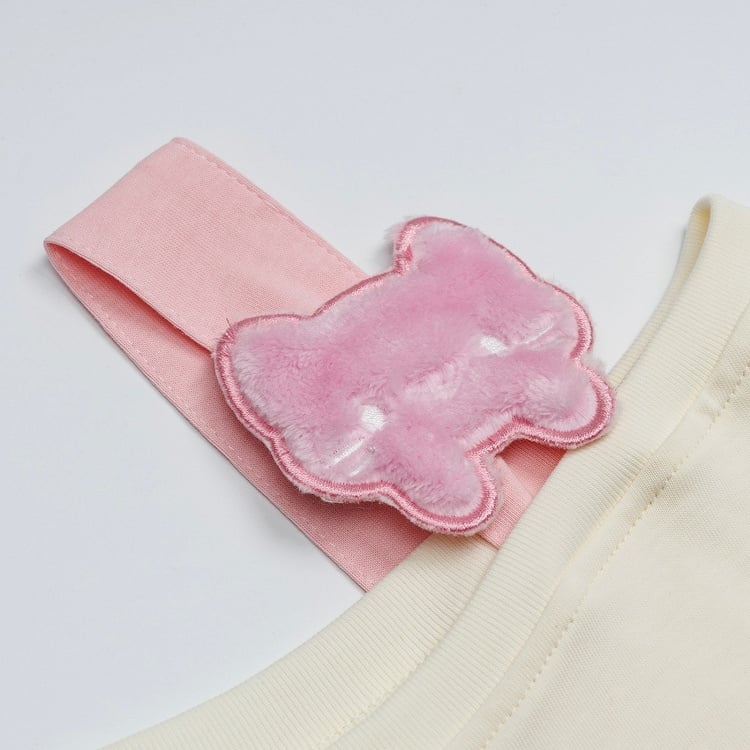 Playful Kitten One-Shoulder Tee Blau/Apricot/WeißSchwarz