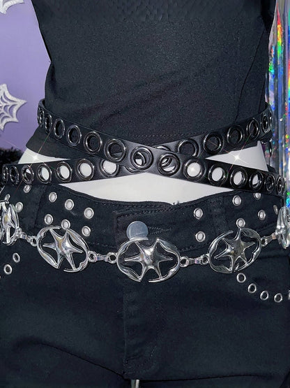 Waist PU Y2K Punk Belt Black
