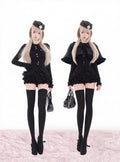 Furry Cape Kawaii Embroidery Dark With