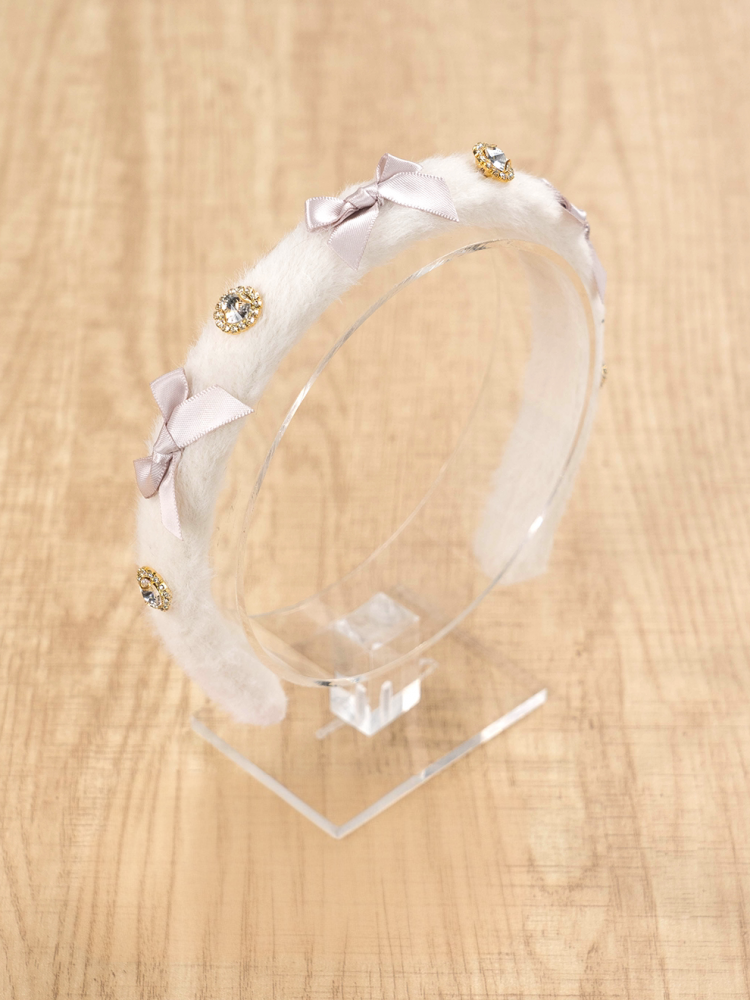 自雷系 ラインストーンとちょう結び ふわふわKC