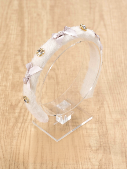 自雷系 ラインストーンとちょう結び ふわふわKC