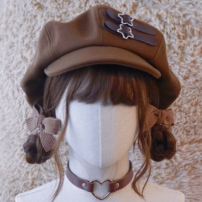 Brown Details Hairclips Bowknot