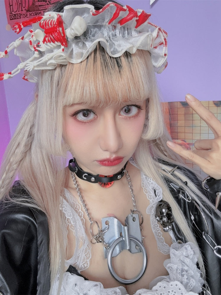 Y2Kリング型メタルネックレス