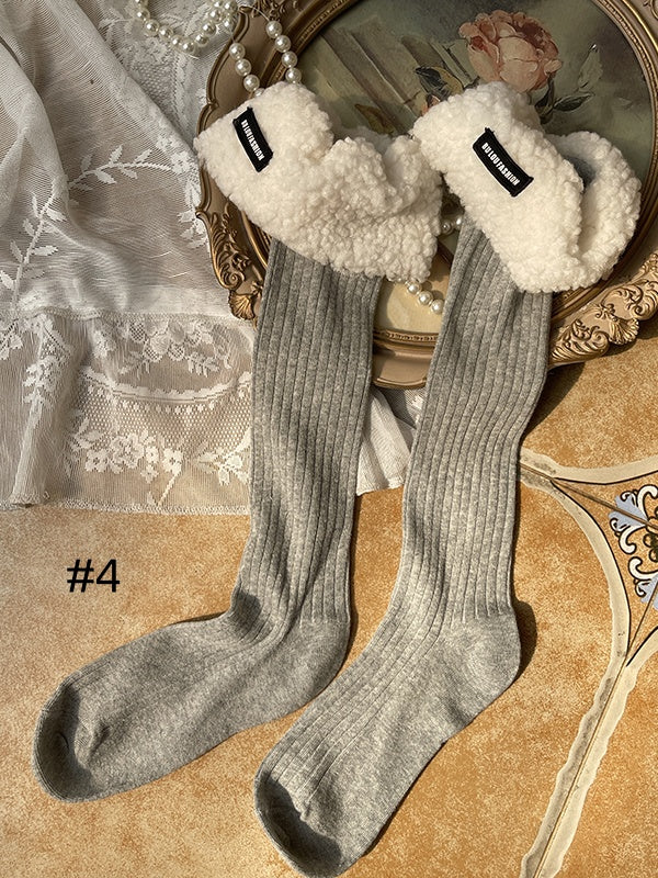 Sweet Plush Cuff Underknee Socks