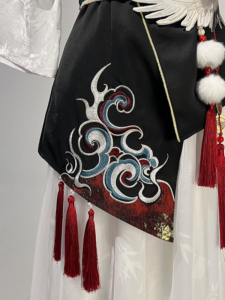 Asymmetrical Hanfu Lolita Set with Tassel Details - Han Ru Chu Hanfu & Han-Element Studi
