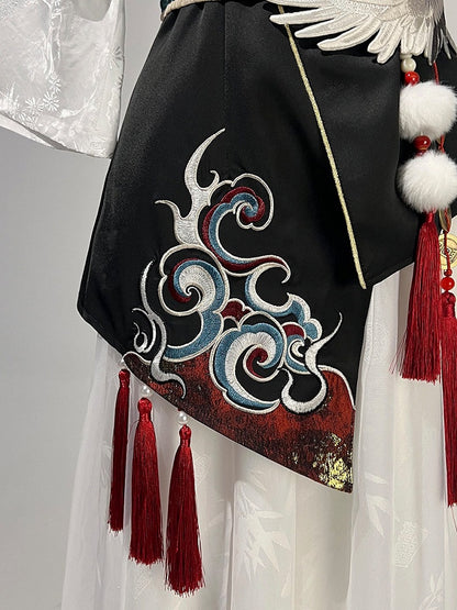 Asymmetrical Hanfu Lolita Set with Tassel Details - Han Ru Chu Hanfu & Han-Element Studi