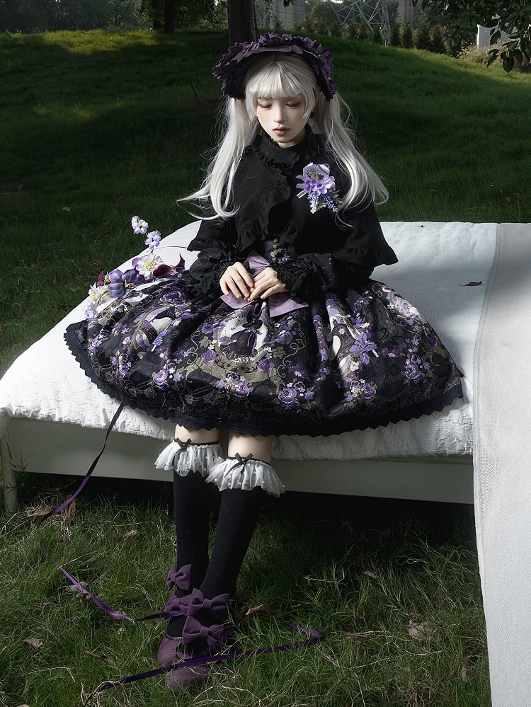 Trimming Lolita Ruffle Black Cape