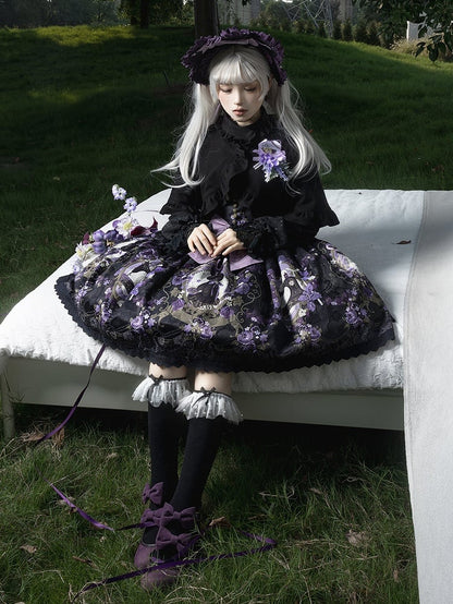 Trimming Lolita Ruffle Black Cape