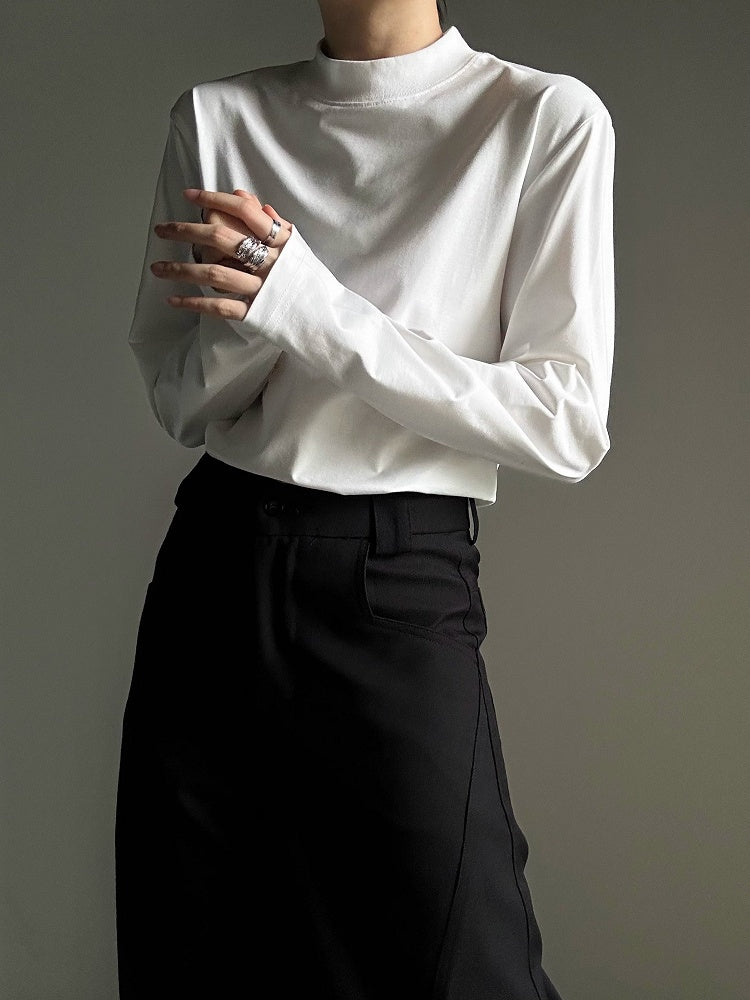 Lolita wtih Neck Unisex Sleeve White T-shirt Long Mock Ouji