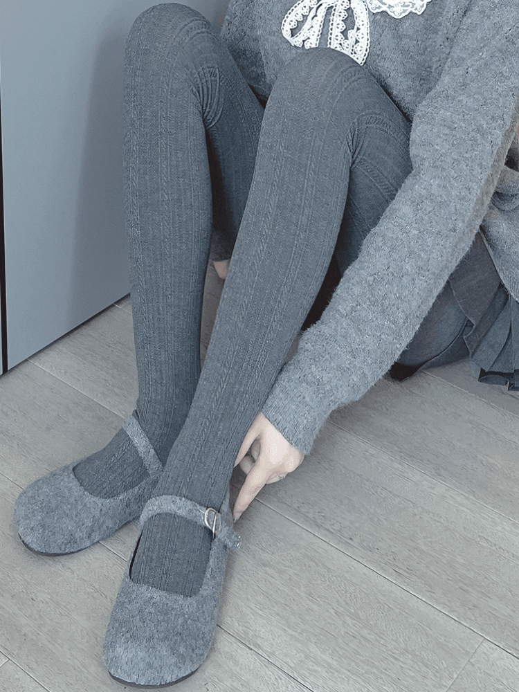 ライトグレー/ダークグレー/アプリコットタイツ