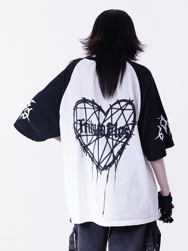 Dark Otaku Black Anime Girl Print Short Sleeve T-Shirt - Tribuo Flos