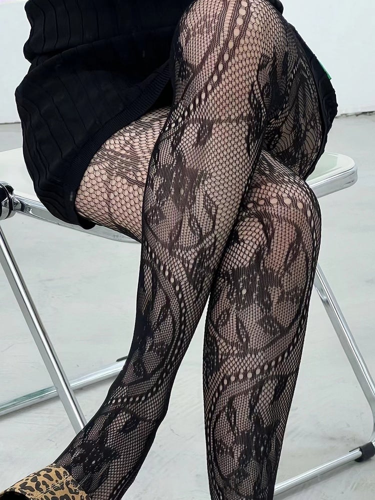 Tights Colors Design Pattern Wisteria Flower 6