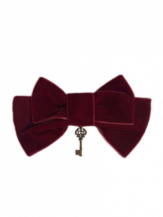 Red Bowknot Hairclip Velvet