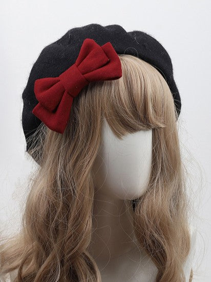 Bowknot Beret With Lolita Options Color 12 Detachable