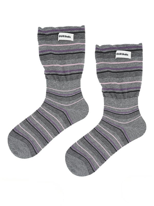 4 Colors Vintage Style Striped Ankle Socks - ModaSwings