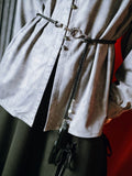 Waist Belt Tassel Detachable Black Gothic Cheongsam Woven Clasp Dragon with PU
